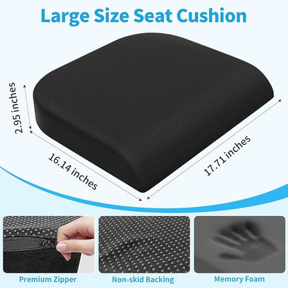 TranquilRelax Large Seat Cushion, Memory Foam Cushion - Image 3