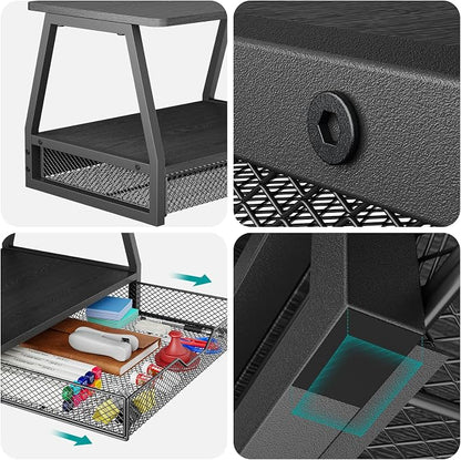 2-Tier Printer Stand with Storage, Desktop Organizer - Image 8