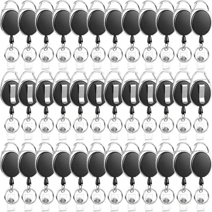 50 Pack Badge Reels Retractable ID Badge Holder by BESARME