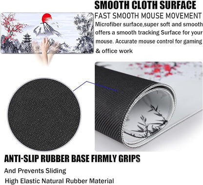 Gaming Mouse Pad Ink Pattern, 31.5x15.7 Inch Waterproof Computer Big Mousepad - Image 3