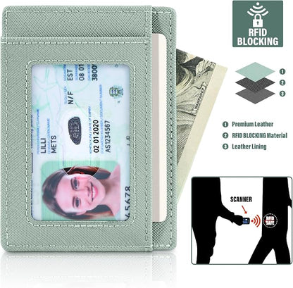 Travelambo Slim Wallet Front Pocket Minimalist Leather RFID Blocking Medium Size - Image 5