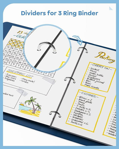 16 PCS 8 Tab Binder Dividers for 3 Ring Binder, Write & Erase Reusable - Image 5