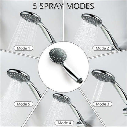 Chrome Tub Spout with Diverter, 5 Settings All Metal Bathtub Faucet with Spraye High Pressure Bath Tub Spout Faucet Set - Image 5
