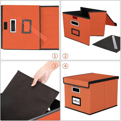 File Organizer Box with Lid, Collapsible File Folder Organizer - Image 7