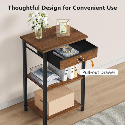 Gewudraw Printer Stand with Storage Drawer, 3-Tier Under Desk Printer Table - Image 4