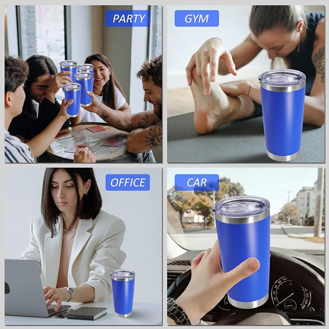 AIANJI 20oz Tumbler Bulk Stainless Steel Tumblers with Lid Vacuum Insulated Double Wall Travel Coffee Mug Powder Coated Tumbler Cup for Hot and Cold Drinks(Mix Color, 12 pack) - Image 8