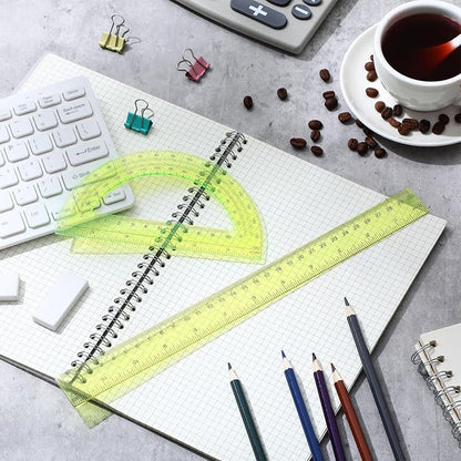 Zonon 2 Pcs 12 Inch Clear Ruler and 6 Inch Plastic Protractor Set, Dual Scale - Image 6