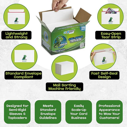 100 Pack Shell Mailer Trading Card Envelopes by Hobby Armor, Perfect Sized - Image 3