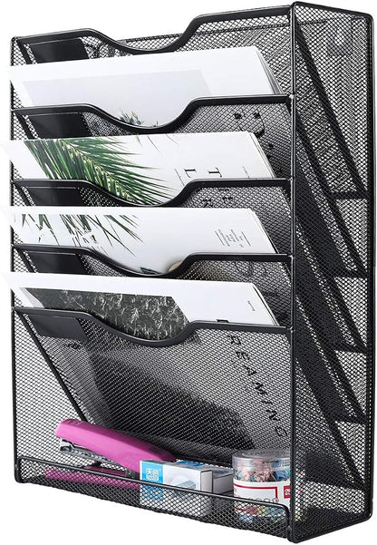 EasyPAG 5 Tier Wall File Holder Mesh Hanging Folder Organizer - Image 3