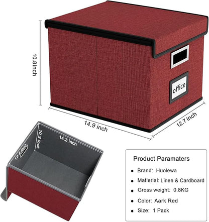 File Organizer Box with Lid, Collapsible File Folder Organizer - Image 5