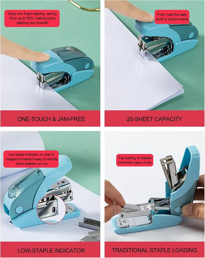 PAPERPAL Effortless Mini Stapler Set, 20 Sheet Capacity, Light Blue | Mini - Image 4