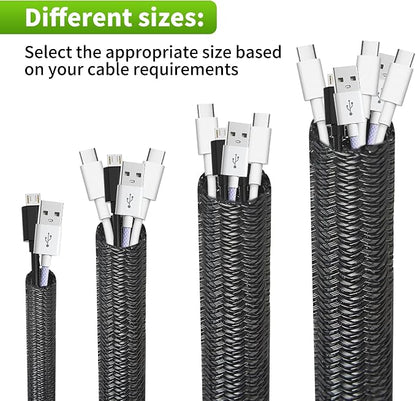 Split Wire Loom 1/2 Inch 10ft, Braided Cable Sleeve - Image 5
