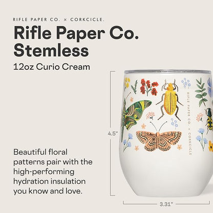 Corkcicle Stemless Insulated Wine Glass Tumbler - Keeps Beverages Cold 6 Hrs Hot 3 Hrs - Stainless Steel - Easy-Grip - Gift for Mom - Great for Mother's Day or Christmas - 12 oz - Curio Cream - Image 2