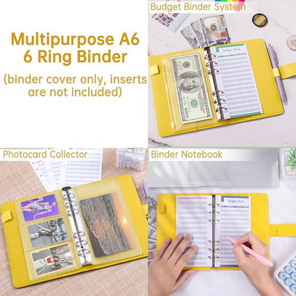 Antner A6 Notebook Binder Refillable 6 Ring Budget Binder Cover - Image 4