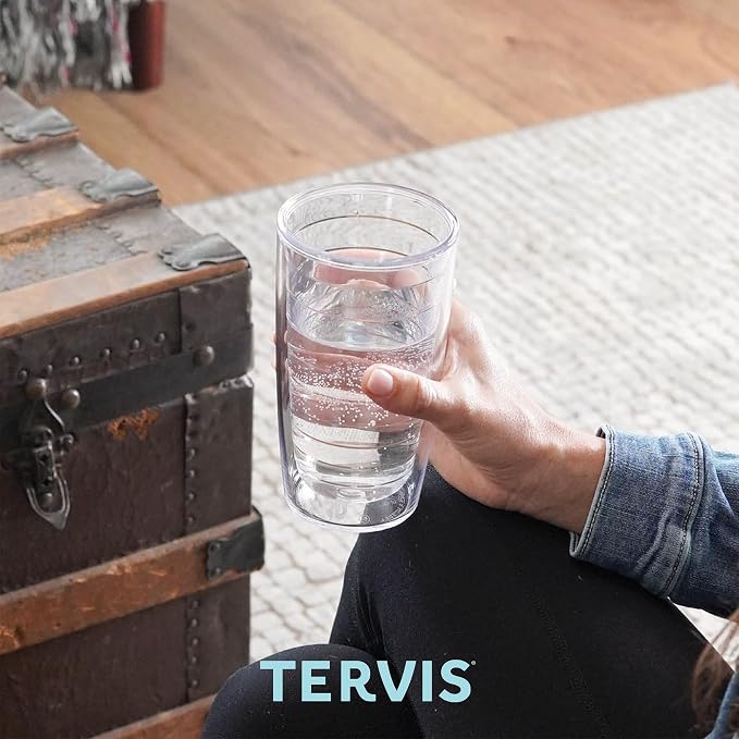 Tervis Clear & Colorful Tabletop Made in USA Double Walled Insulated Tumbler Travel Cup Keeps Drinks Cold & Hot, 16oz - 4pk, Quartz - Image 8