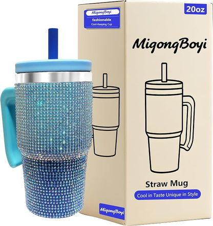 20-OZ Insulated Water Bottle,Insulated Stainless Steel Tumbler,Reusable Cold Drink Thermos,BPA-Free, Double-Wall Stainless Steel Water Bottle (Royal Blue - Diamond, 20, Fluid Ounces) by Unknown