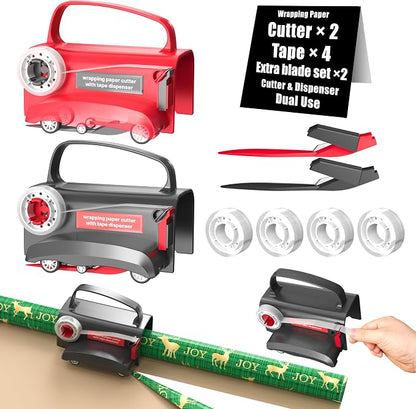 Wraprocut Wheel Wrapping Paper Cutter & Tape Dispenser by wraprocut