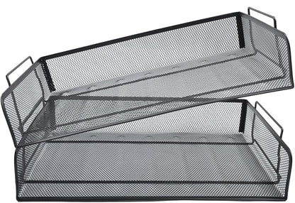 EASEPRES 4 Pack Stackable Desk Paper Tray, Metal Mesh Desktop Document Letter - Image 6