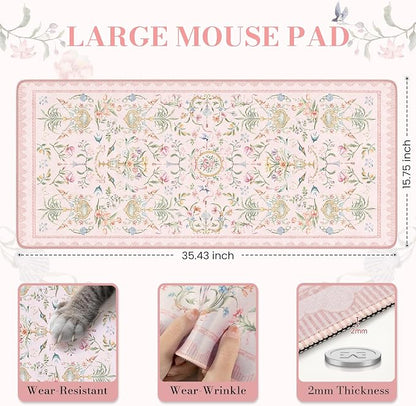 iCasso Pink Desk Cover Mat, Big Mouse Pad - Image 2