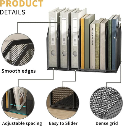 FANXIYQ Black 7-Section File Folder Organizer - Image 3