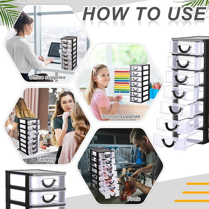 Thyle 2 Pcs Plastic Drawers Organizer Mini Organizer Stackable Plastic Clear - Image 6