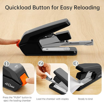 Deli Effortless Desktop Stapler, Heavy Duty Stapler, 40-50 Sheet Capacity - Image 7