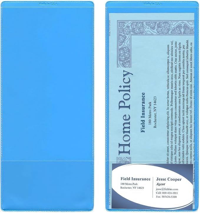 StoreSMART® - Light Blue Plastic Policy/Lotto Ticket Holders - 20-Pack - by StoreSMART