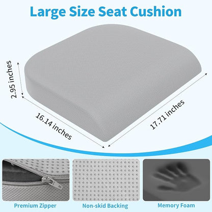 TranquilRelax Large Seat Cushion, Memory Foam Cushion - Image 3