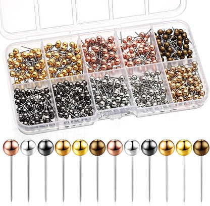 Outus 500 Pieces Map Push Pins Map Tacks Plastic Round Head Tacks by Outus
