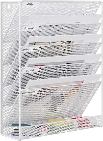 EasyPAG 5 Tier Wall File Holder, Mesh Hanging Folder Organizer by EasyPAG