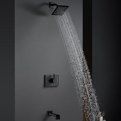 SOOOHOT Shower Fixtures, Black Shower Faucet Set with 6 Inch Matte Black Shower Head and Tub Spout, Black Shower Head and Handle Set (Valve Included) - Image 7