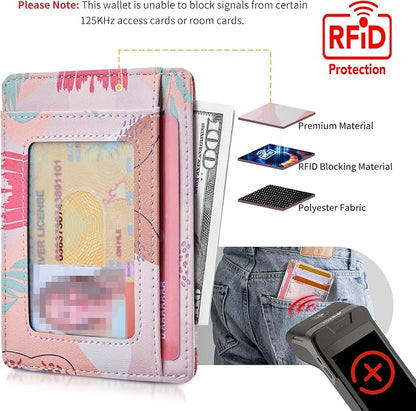 Travelambo Front Pocket Minimalist Leather Slim Wallet RFID Blocking Medium Size - Image 2