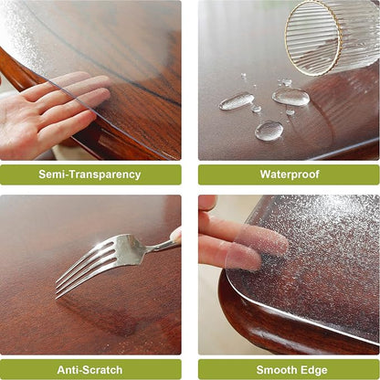 OstepDecor 18 x 54 Inch Frosted Table Cover Protector, 2mm Thick Clear Plastic - Image 3