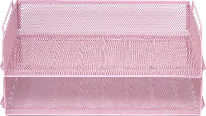 EASEPRES 2 Pack Stackable Desk Paper Tray, Metal Mesh Desktop Document Letter - Image 2