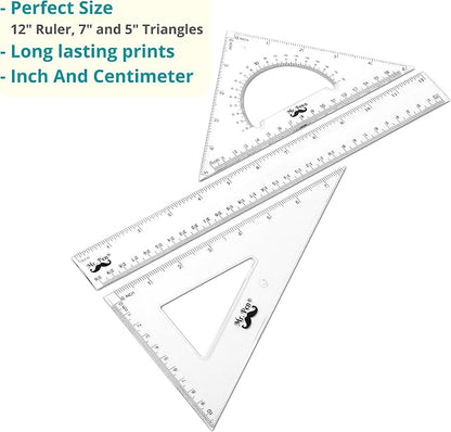 Mr. Pen Triangle Ruler, Protractor, Math Set - Image 2