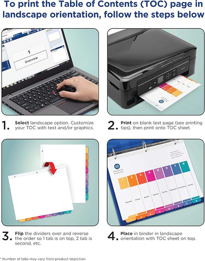 Avery Jan-Dec Dividers for 3 Ring Binders, 12 Tabs per Set, Customizable Table - Image 7