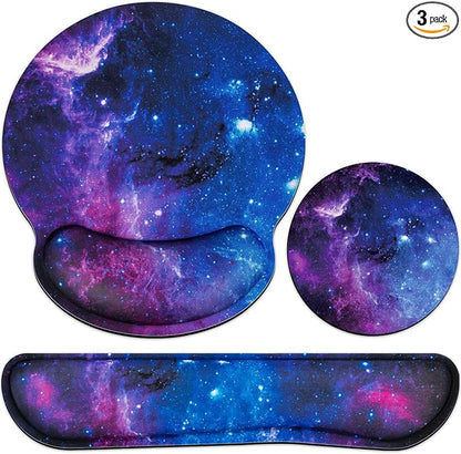 Desk Pad Galaxy, Mouse Pad by QOMOLAMA