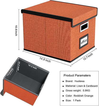 File Organizer Box with Lid, Collapsible File Folder Organizer - Image 6
