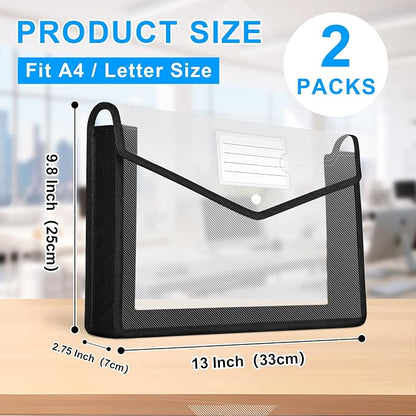 HOUYEE 2 Pack Plastic Expanding File Folder, Envelope File Folder Organizer - Image 2