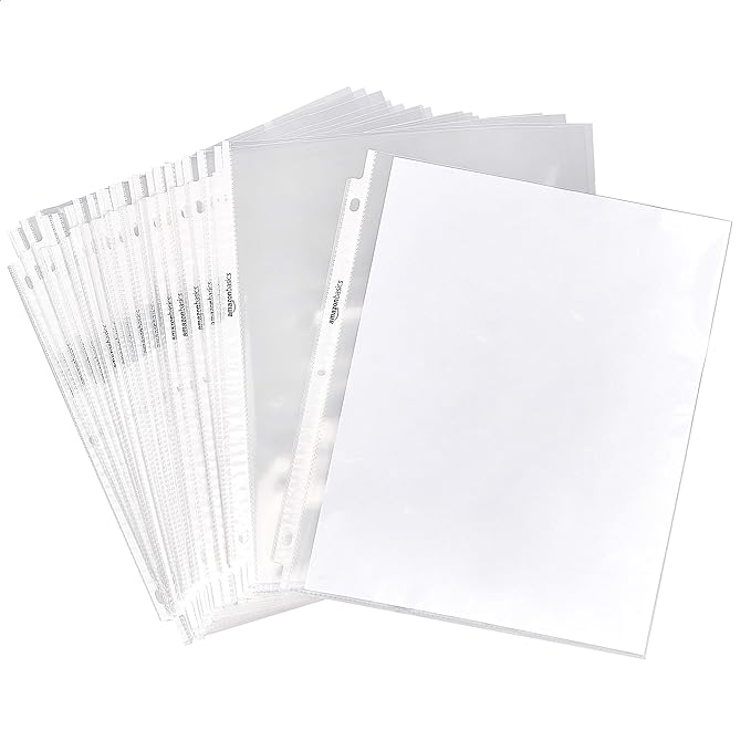 Amazon Basics Sheet Protectors for 3 Ring Binder, Top Loading by AmazonBasics