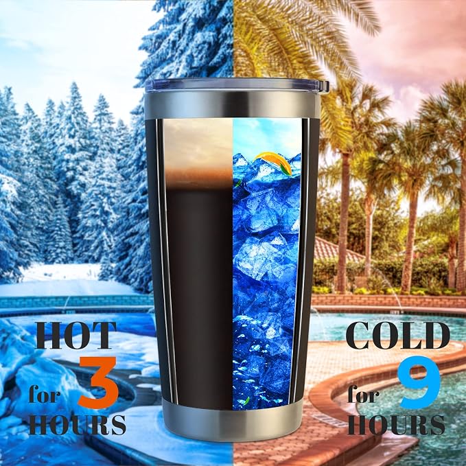 DOMICARE 20oz Stainless Steel Tumbler Bulk with Lid, Double Wall Vacuum Insulated Travel Mug, Powder Coated Coffee Cup, Powder Black, 4 Pack - Image 3