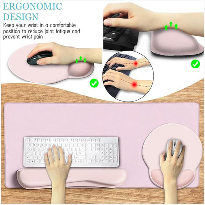 LIMKRIAN Pink Mouse Pad Set, Complete XXL Desk Mat - Image 3