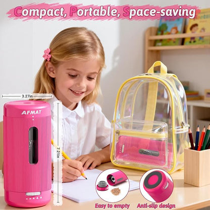 AFMAT Electric Pencil Sharpener, Auto in & Out, 5 Nibs, 7K+ Uses, Fully - Image 6
