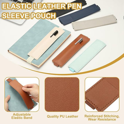 PATIKIL 4Pcs Elastic Notebook Pen Holder, Adjustable Hold 2 Pen Holder PU - Image 3