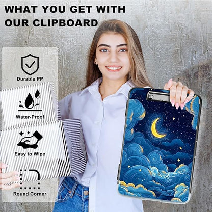 Moon Blue Clouds A4 Clipboard - Image 2