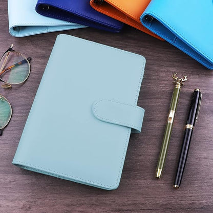 Antner A6 PU Leather Notebook Binder Refillable 6 Ring Budget Binder - Image 6