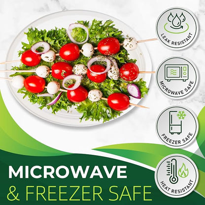 100PCS 100% Compostable White Oval Paper Plates, Heavy Duty Disposable Plates - Image 5