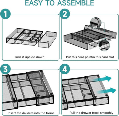 2 Pack Expandable Desk Drawer Organizer Tray - Image 3