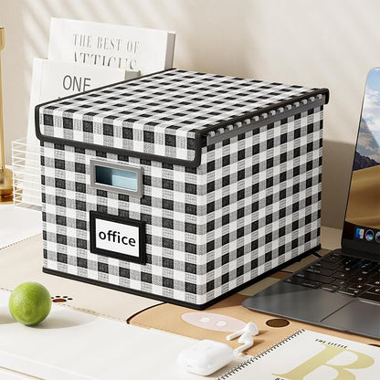 File Organizer Box with Lid, Collapsible File Folder Organizer - Image 4