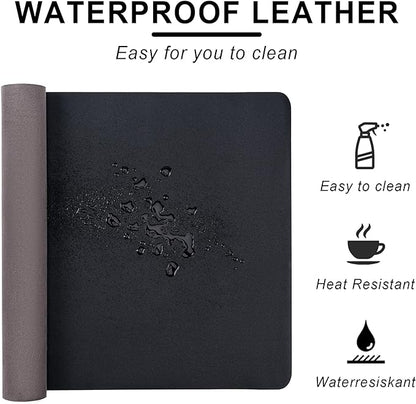 Leather Desk Pad Protector, Non-Slip Desk Pad, on-Slip PU Leather Large Mouse - Image 3
